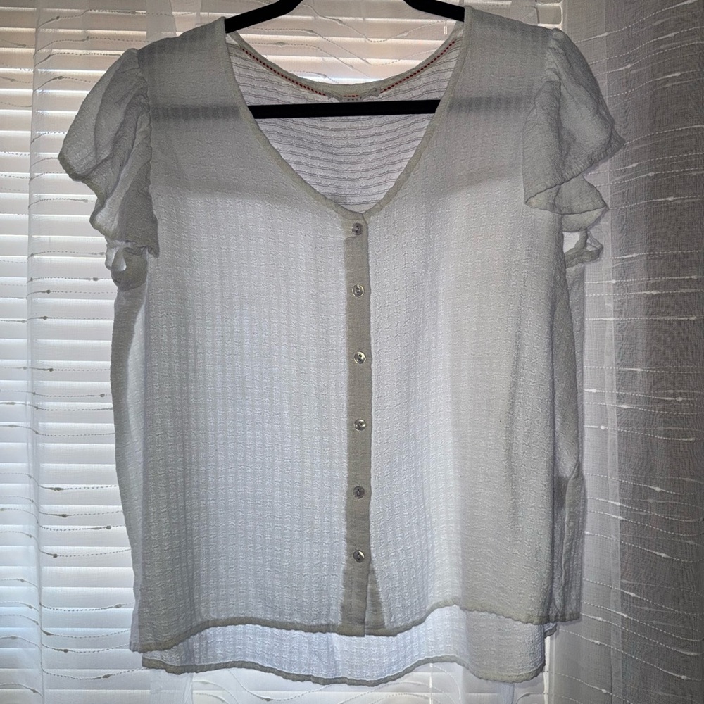 Elegant White Button-Up Women's Top